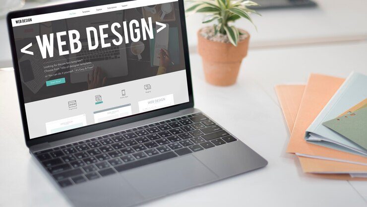 A laptop displaying a sleek, modern web design, reflecting the importance of user-friendly and aesthetic design in branding.