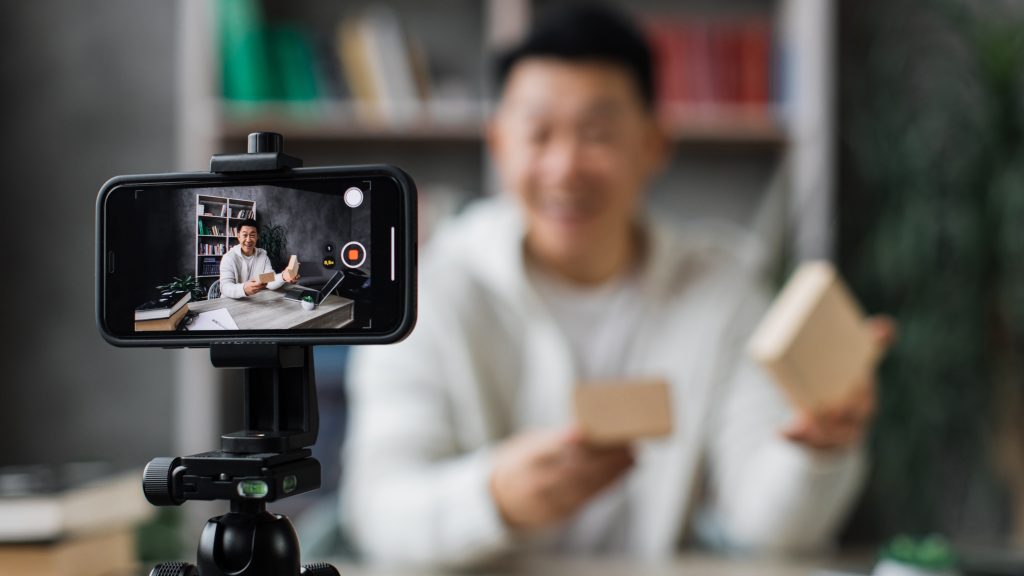 content-creator-recording-video-using-meta-edits-ai-app