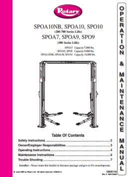 Manufacturers Operating Manual