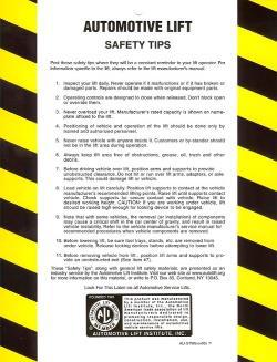 ALI Safety Tips Card