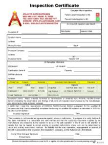 Inspection Certificate