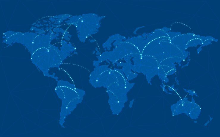 World Map Pointing to Different Countries for Local SEO
